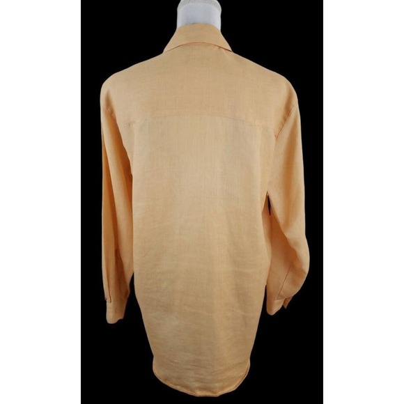 Liz Claiborne ~Woman Size S~ Yellow 100% Linen Shirt Blouse Boho/Beach Tunic. - Picture 5 of 16